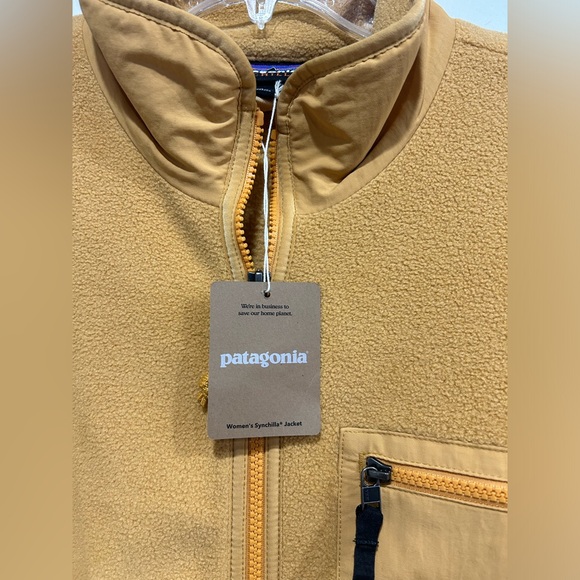 Patagonia Women's M Medium Synchilla Jacket Dried Mango Yellow Orange NWT Fleece - Picture 4 of 11